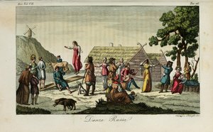 Russische dans. Illustratie uit Il costume antico e moderno o storia del governo door Giulio Ferrario door Luigi Giarrè