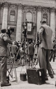 Fotografen op het Sint-Pietersplein in Rome