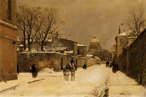 Een straat bij Les Invalides, Parijs door Luigi Loir