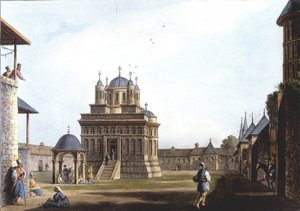 Kerk en Klooster van Sint Maria, Turkije. in "Views in the Ottoman Dominions, in Europe, in Asia, and some of the Mediterranean islands" van de originele tekeningen gemaakt door Luigi Mayer, Londen door Luigi Mayer