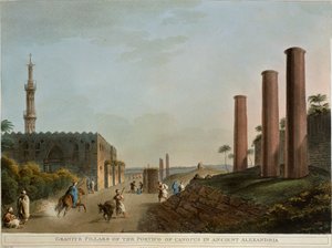 Egypte, Alexandrië, Granieten zuilen van portiek van Canopus