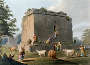 Monument tussen Tripoli en Tortosa, gegraveerd door William Watts, 1806