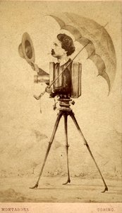 Karikatuur van fotograaf-camera