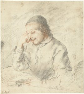 Portret van een lezende geestelijke