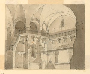 Toneelontwerp, interieur van gevangenis door Luigi Ricci