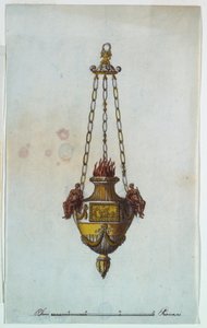 Tekening, altaarlamp, 1800-1825