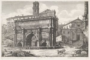 Boog van Septimius Severus te Rome door Luigi Rossini