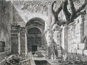 Romeinse overblijfselen bij Castel Gandolfo, Meer Albano, uit 