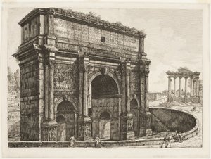 De boog van Septimus Severus door Luigi Rossini