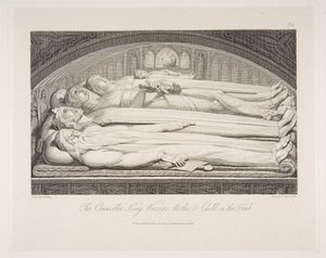 De raadsman, koning, krijger, moeder en kind in het graf, uit Het graf, een gedicht..., 1 maart 1813 door Luigi Schiavonetti