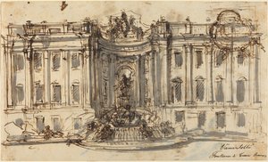 Voorstel voor de Trevifontein door Luigi Vanvitelli