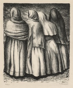Vrouwen in profiel Mujeres de perfil, 1945 door Luis Arenal