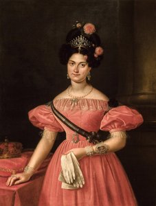 Neoclassicisme: Portret van Maria Christina van de Twee Siciliën (1806-1878) door Luis de la Cruz y Rios