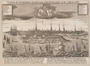 Hamburg gezien vanaf de Elbe