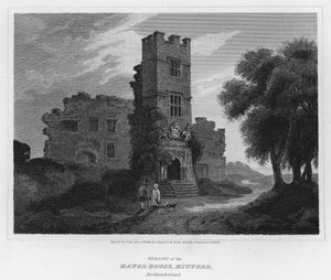 Resten van het landhuis, Mitford, Northumberland