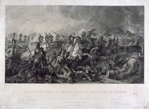 De beslissende aanval van de Life Guards bij Waterloo door Luke (after) Clennell