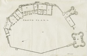 Dudley Kasteel (lithografie) door Luke Booker