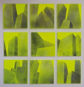 Opgebouwde serie I - IX, 2014 (acryl op doek)
