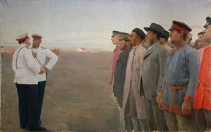 De rekrutering, 1904 door Lukjan Vasilievich Popov