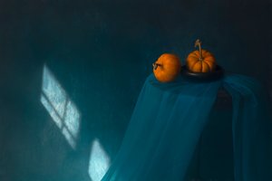 Herfstpompoenen-raamverlichting door Lydia Jacobs