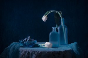 Elegant blauw stilleven