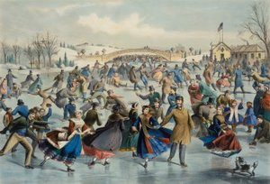 Central Park, Winter - De schaatsvijver, 1862 door Lyman Wetmore Atwater