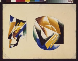 Kopje met schotel door Lyubov Sergeevna Popova
