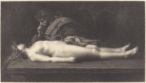 Leviet van Efraïm en Zijn Dode Vrouw door M.G. Fuchs after Jean Jacques Henner