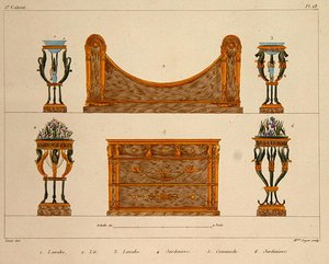 Meubelontwerpen, gegraveerd door Mme Soyer, plaat 28 uit 