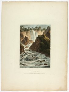Cascade van Terni, plaat veertien van de Ruïnes van Rome door M. Dubourg