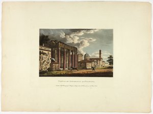 Tempel van Antoninus en Faustina, plaat zesendertig van de Ruïnes van Rome door M. Dubourg