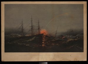 De Amerikaanse Fregat Sabine, Redt een Bataljon Amerikaanse Mariniers van het Transport Governor. Op 2 november 1861 voor de kust van South Carolina door M. F. H. De & Parsons Charles Haas