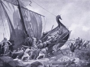 Magnus zeilt rond de Mull of Cantyre AD1098, jaren 1920