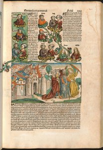 Stamboom van Laban, uit de Neurenbergse Kroniek door Hartmann Schedel (1440-1514) gedrukt in 1493 door M. and Pleydenwurff W. Wolgemuth