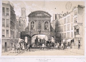 Temple Bar, Londen, ca. 1845
