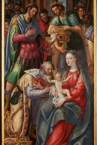 Aanbidding der Wijzen, drieluik, rechter paneel, detail
