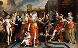 De Calumnie van Apelles door Maarten de Vos