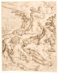 Christus op de Olijfberg door Maarten van Heemskerck