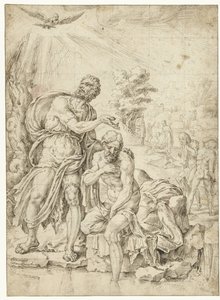 Doop van Christus door Maarten van Heemskerck