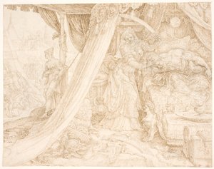 Judith die het hoofd van Holofernes afsnijdt door Maarten van Heemskerck