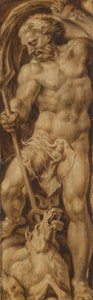 Neptunus steekt een zeepaard door Maarten van Heemskerck