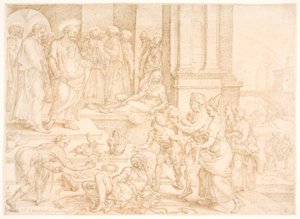 De dood van Safira door Maarten van Heemskerck