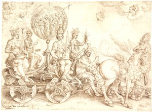 Triomfwagen. Mundus (De Wereld). (Een allegorie van de Vier Elementen)