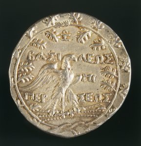 Tetradrachme van koning Perseus van Macedonië, geslagen in Pella, Koninkrijk Macedonië, keerzijde, ca. 179-168 v.Chr. (zilver)