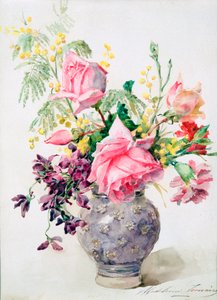 Vaas met rozen, ca. 1865-1928
