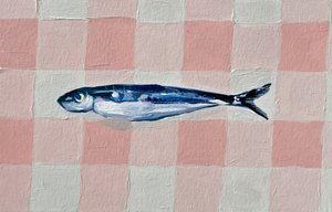 Roze geruite sardine door Madison Phipps