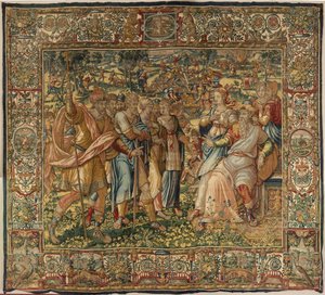 Verhaal van Gideon, eind 16e eeuw (zijde en wol) door Maerten van Heemskerck