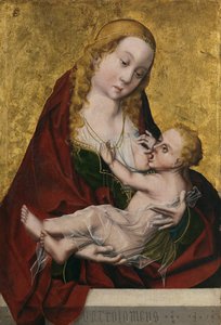 De Maagd die het Kind voedt, ca. 1490 door Maestro Bartolomé