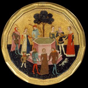 De tuin van de liefde, c.1370 door Maestro di Deschi Da Parto