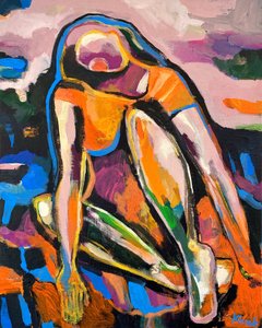 Kleurrijke abstracte vrouw